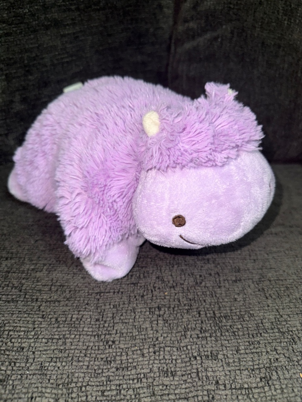 Pillow Pets Pee-wees Purple Huggable Hippo 11" Plush Stuffed Toy Animal 2010
